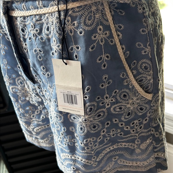 Avara Women's Brenda Embroidered Shorts - Light Blue - Picture 4 of 7